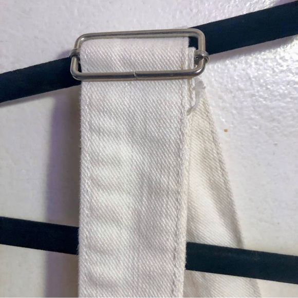 No Fuze, Off White Denim, Vintage Style Bib Shorts Overalls SZ 08/10 - Picture 11 of 15